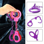 Handcuffs Double Lock Steel Police Edition Professional Grade Handcuffs,Hand Cuffs Cop With Keys (Purple)