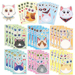Make Your Own Holographic Cat Stickers Kit for DIY Crafts and Cat Birthday Party Favors - 32 Pcs