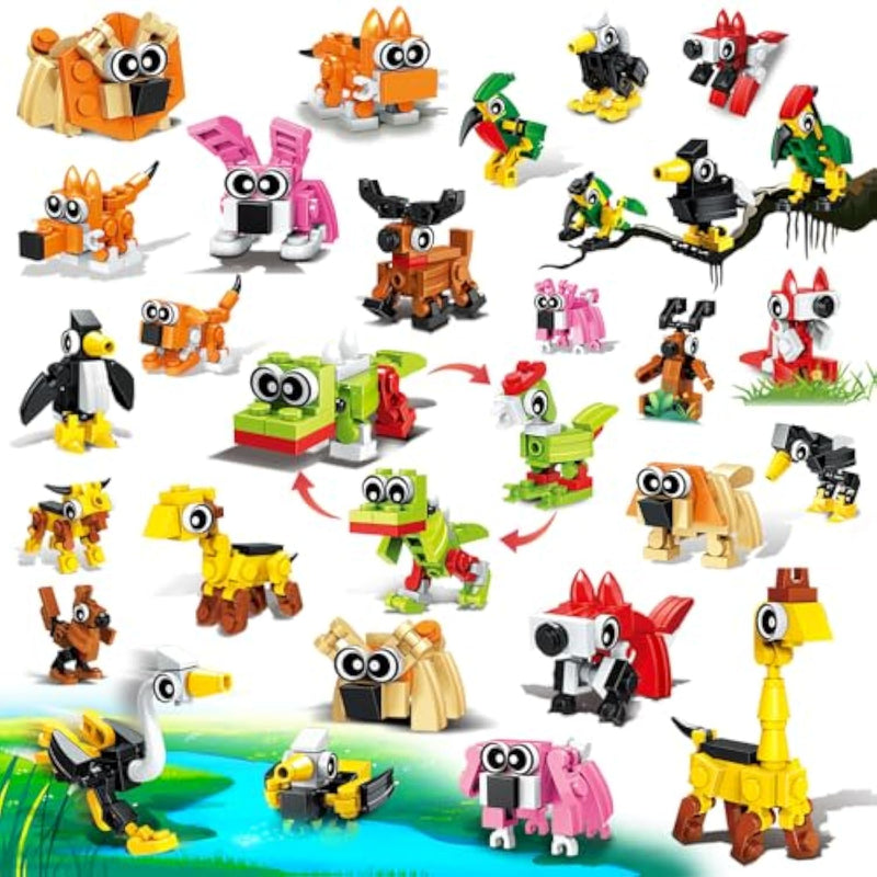 30 Pack Party Favors For Kids, 750 Pcs Animals Building Block Toy For Goodie Bag Stuffers, Toy Set For Classroom Student Prizes Easter Children'S Day Birthday Gift For Boys Girls Ages 6-12+