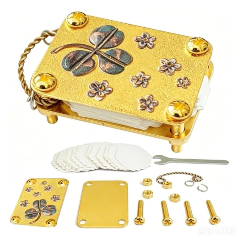 Handcrafted Metal Miniature Flower Press Kit with Gold-Plated Design and Decorative Floral Patterns