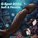 Tentacle Dildo Double Ended Dildo, 8.26“ Realistic Anal Big Thickmonster Dildo, Huge G Spot Fantasy Female Adult Toy Women Sex Toy Men Couple (Coffee)