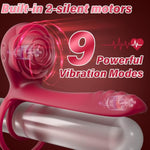 Vibrating Cock Ring With Rose Clitoral Stimulator G Spot Vibrator, Sex Toy 3 In 1 Penis Ring Vibrator With 10 Vibration Modes, Couples Adult Sex Toys For Men For Erection Enhancing Pleasure