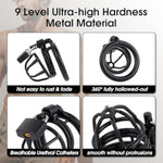 Male Cock Cage Chastity Device - Iron Chastity Cock Cage Device With 3 Active Sizes Rings Adult Sex Toy For Men Penis Exercise | 2 Keys And Invisible Lock Included | Extra-Small Size (Black)