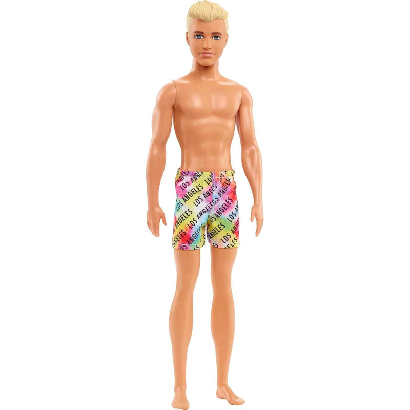 Barbie Ken Beach Doll with Blond Hair Dressed in Colorful Los Angeles-Print