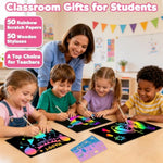 100PCS Rainbow Scratch Paper Art Supplies for Kids Arts and Crafts