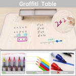 Kids Adjustable Desk & Chair Set with Bookshelf and Storage, Art & Study Table Ages 3-12