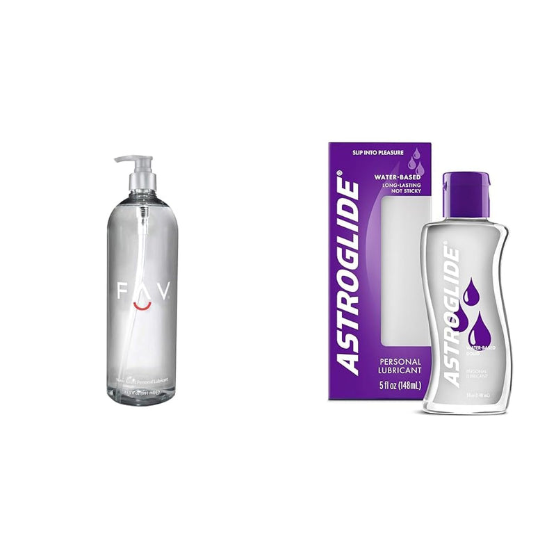 Water Based Luxury Personal Lubricant, Natural Feeling Lube For Women Men And Couples, Toy Friendly, Condom Safe, 33.5 Fl Oz & Astroglide Liquid, Water Based Personal Lubricant, 5 Oz.