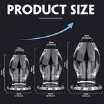 Acrylic Glass Hollow Tunnel Butt Play Anal Plug Set, Clear Small Large Big But Trainer Anus Plug Stretcher Kits For Men And Women, Adult Sex Gay Lesbian Toys For Couple Beginner(3 Pics)