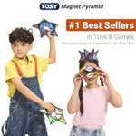 Magnet Pyramid Stone - 1 Cube Transforms Into 1 Billion Shapes, 14 Pcs (12 Puzzle Pcs And 2 Spinners), 243 Rare Earth Magnets, Christmas Stocking Stuffers Gift For Kids, Creative Puzzle Stem Toy