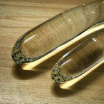 Crystal Glass Crescent-Shaped Anal Plug - G Spot Double Ended Glass Dildo - Prostate Massage Pleasure Wand Masturbation - Sex Slave Abuse Sex Toys for Women Men Couples Lover (S)
