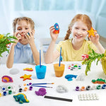 Kids Plaster Painting Craft Kit, Space, Dinosaur & Marine Figurines Art Set
