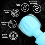 Vibrator Wand - Sexual Pleasure Tools For Women, Adult Toy, G Spot Vibrator, Clit Stimulator, Mini Vibrators, Dildo Massager With 20 Patterns & 9 Speeds, Portable Stick Massager (Blue)