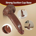 15 Inch Huge Dildo Realistic,3.7 Inch Girthy Thick Dildo Brown With Strong Suction Cup,Fat Giant Massive Xxl Adult Sex Toy For Couple Men Women Gay