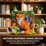 Micro Mini Fox 3D Building Blocks Set, Forest Wall Art & Desk Decor