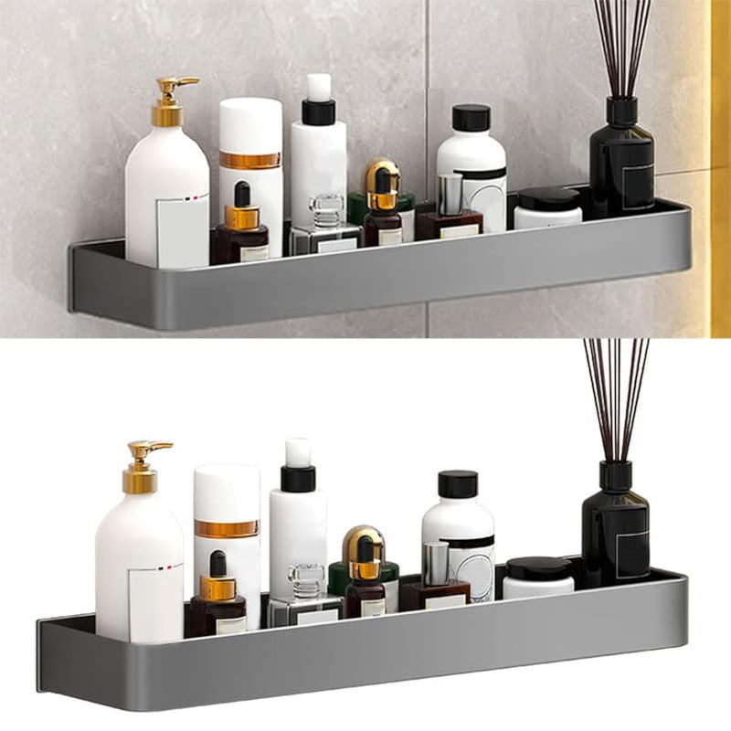 Bathroom Storage Rack, Floating Shelves Drain Hollow Gray Bathroom Wall Shelf