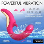 Lickgasm Tease & Please Thrusting & Licking Vibrator For Women, & Couples. Flexible, Dual Stimulating Shaft. Thrusting And Vibration, Premium Silicone. Waterproof & Rechargeable. 2 Pieces, Pink.