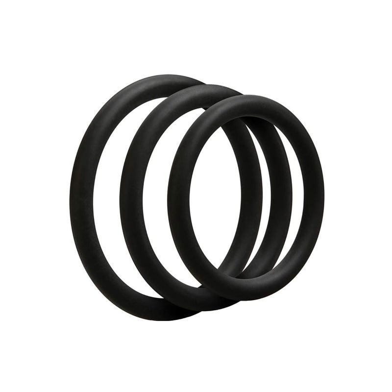 Optimale - Thin 3 C-Ring Set - Stretchy Silicone - Black