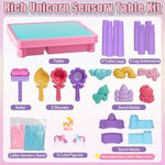 Unicorn Sensory Table with 2.6Lbs Sand, Sand Table with Lid