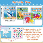 4 Pcs Paint by Sticker Books, 32 Dinosaur, Unicorn & Ocean Animal Pictures