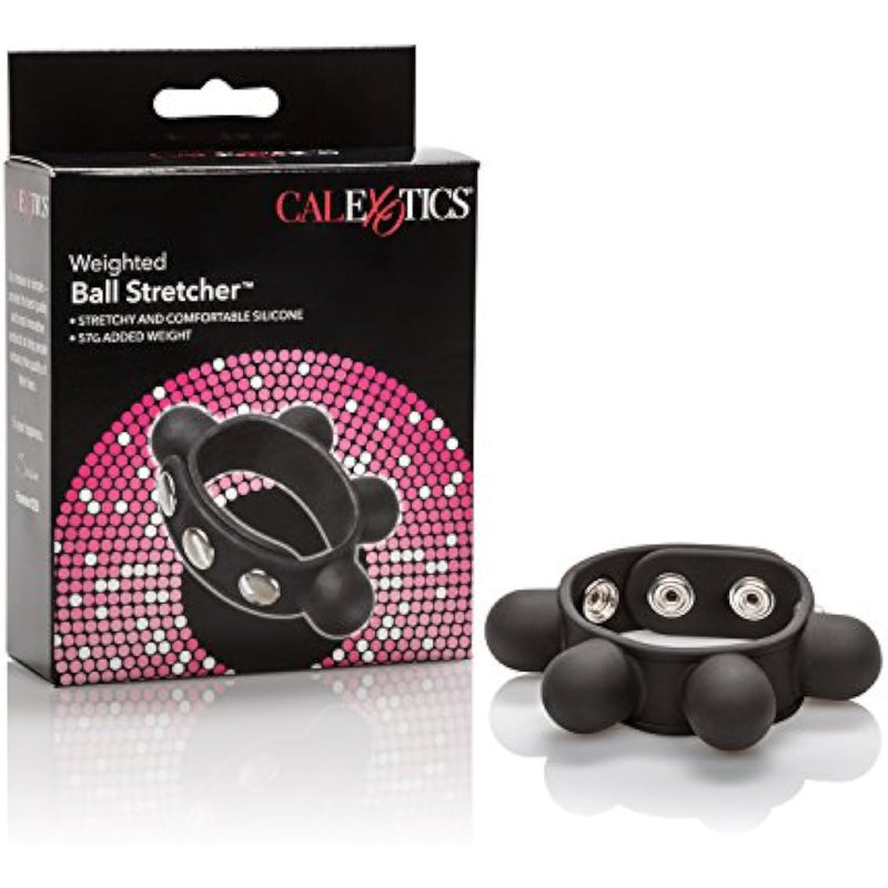 Weighted Ball Stretcher Silicone With Fully Adjustable 3 Snap Design Erection Enhancer, Black (43055)