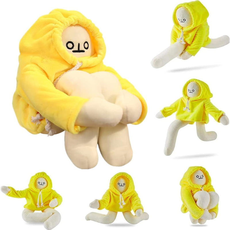 Plush Banana Man Toy, 16Inch Weird Banana Man Doll With Magnet, Funny Posea