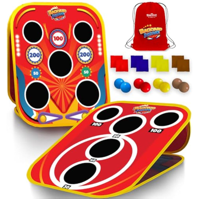 Games - Backyard Arcade | 2-In-1 Bean Bag Toss Game For Kids W/Carry Bag | 5-Second Setup & Storage | Outside Toys For Toddlers | Carnival Games For Kids | Outdoor Toddler Activities