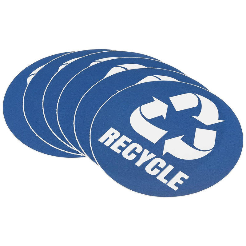 6 Pack Recycle Sticker - Home Trash Can Labels, Strong Adhesion & Smooth Surface