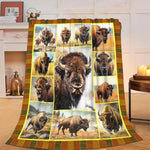 Bison Blanket Wild Bison Animal Throw Blanket Soft Warm Cozy Fuzzy Plush Gifts For Girls Women Lightweight Fleece Flannel Stuff Gift For Kids Adults 50"X40"