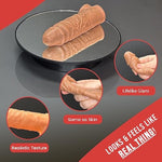 Penis Sleeve Extender Cock Sleeve Extension Sheath Silicone Penis Ring Enlarge Thicken Reusable Realistic Condom Enlarger Male Sex Toy for Men Couples (6")