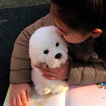 14" Realistic Plush Maltese Dog, Stuffed Animal Puppy Dog Toys, Soft Plush Pillow Birthday For Kids And Adult, White