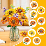 Sunflower Bouquet Building Set with Adjustable Stems and LED Lights for Adults and Women
