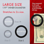 F-64 Wide Liquid Silicone Cock Ring – Extra Thick Penis Ring For Harder Erections – Textured, Stretchy & Firm C-Ring – Available In Red, Black, Blue – 3 Sizes (Black, Large)