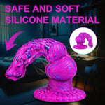 8.9 Inch Monster Double Knot Fantasy Silicone G-Spot Dildo Wide Suction Cup, Large Animal Horse Wolf Dildo Long Anal Plug, Giant Dragon Penis Purple Xl Dog Knot Dildo Thick Sex Toy For Gays Lesbians