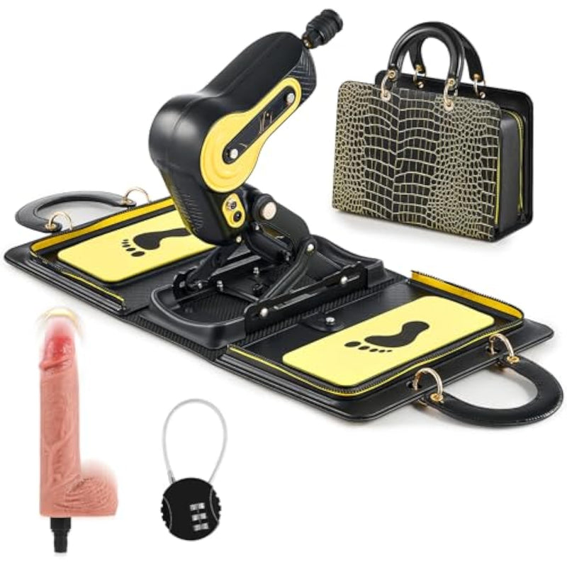 Handbag Sex Machine, Portable Thrusting Sex Machine With Vibration Dildo For Women Men Couples, Automatic Adult Sex Toys Dildo Machine For Vaginal Anal Massage Masturbation, Black