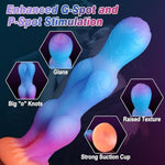 8" Dragon Dildo Knot Dildo Fantasy Sex Toys, Silicone Monster Dildo Soft Fantasy Dildo With 2 Knots, Glow In The Dark Alien Dildo Anal Dildo With Strong Suction Cup, Adult Toys For Women Men Couple