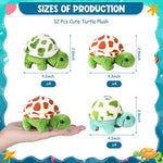 12 Pcs Mini Animal Plush Toys Dolphin Sea Turtle Stuffed Animals Small Tiny Ocean Mini Plush Toys For Keychain Decoration Baby Xmas Bag Fillers Stocking Stuffs(Sea Turtle)