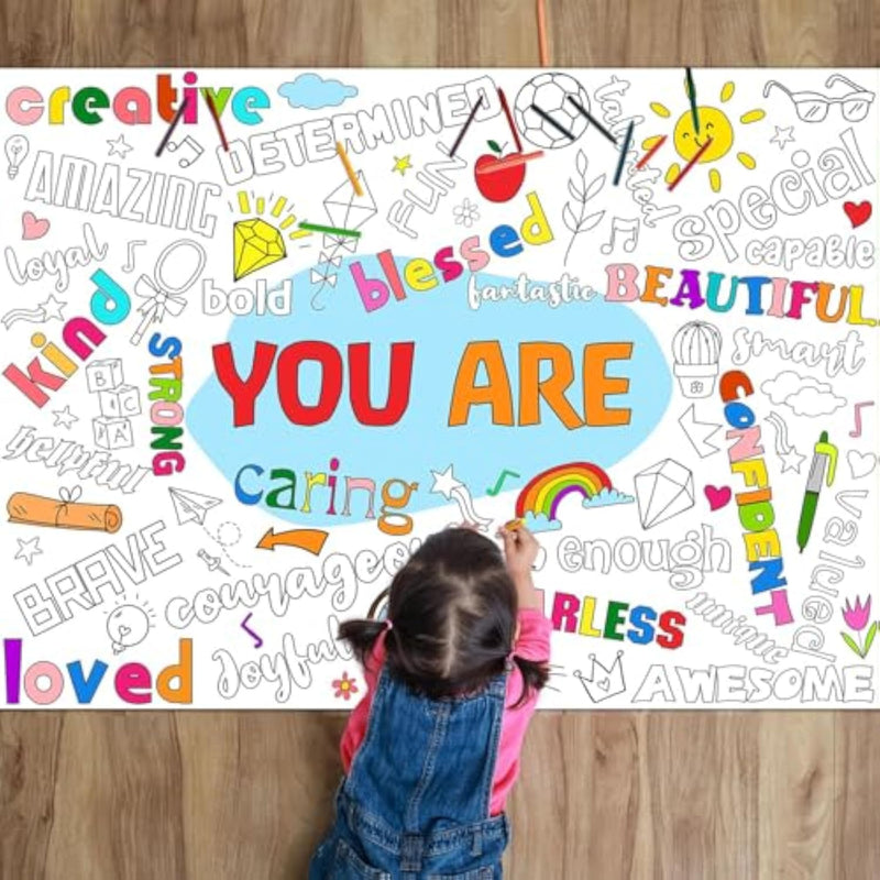 Giant Coloring Poster for Kids - Positive and Uplifting Artwork