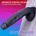 17.3'' Super Huge Black Dildo Long Cock Giant Monster Dildos, 3.1'' Thick Large Anal Sex Toy With Suction Cup Dildos Adult Toys For Women And Men Couples (Black)