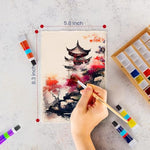 15 Sheets A5 Handmade Watercolor Paper, 500 GSM Recycled Cotton, Deckled Edge