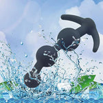 Silicone Anal Beads Butt Plugs, 4.9 Inch Three Ball Anal Chain Link Anal Beads Silicone Butt Plug With Thin Neck & 3 Gradual Beads & TBar Base Anal Adult Sex Toy For Male Female Couple Play Black