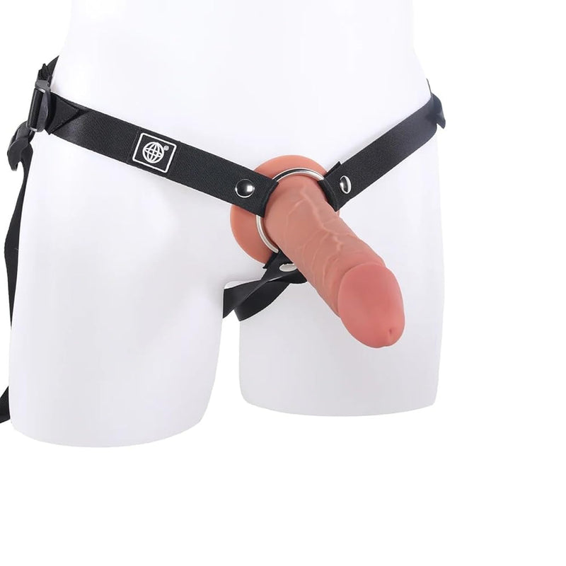 Fantasy Elite 6 Inch Hollow Strap-On With Harness And Lube | Erectile Dysfunction Aid | Harness Compatible Strap-On Dildo | Realistic Dildos