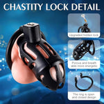 Male Cock Chastity Cage,Lightweight Invisible Male Chastity Device With 3 Active Rings,Adult Abstinence Penis Bondage Male Sex Toy(Invisible Lock)