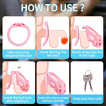 Latest Ergonomics Bdsm Chastity Cage Adult Sex Toys New Upgraded Embedded Small Lock Core Penis Bondage Chastity Device Men'S Revolution Penis Lock With 4 Rings (Pink,Small)