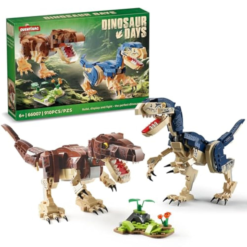 910-Piece Dinosaur Toy Building Sets, Build Mighty T.Rex & Velociraptor, Dinos World Building Kit For Boys And Girls Ages 6+ Year Old, Gift Ideas For Christmas And Birthdays