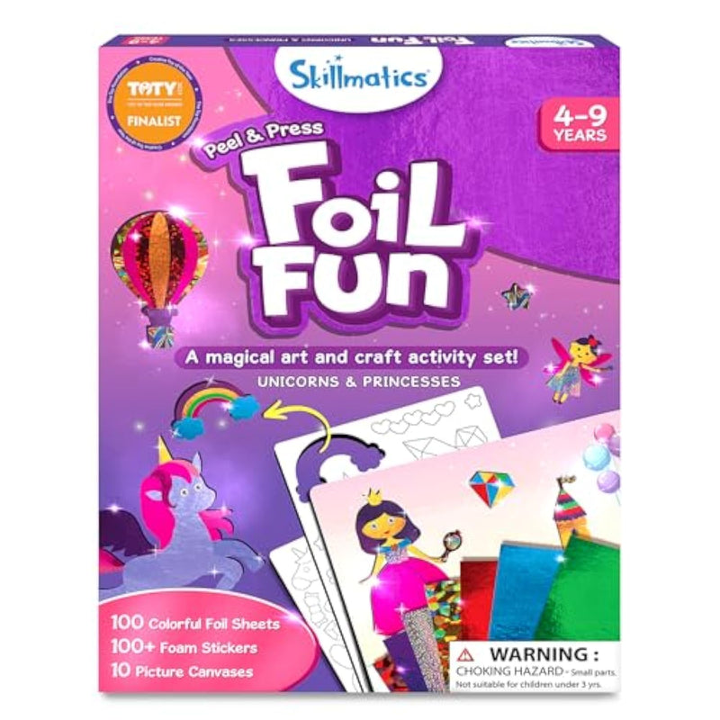Foil Fun - Unicorns & Princesses, No Mess Art For Kids, Craft Kits & Christmas Fun Supplies, Diy Creative Activity, Travel Toys, Gifts For Ages 4, 5, 6, 7, 8, 9