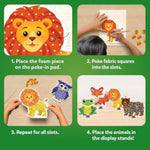 Wooden Animal Craft Kit for Kids, Fun Foam Animal Art Set, Gift for Boys and Girls