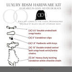 Luxury Bdsm Bondage Gear 25 Pcs Hardware Kit Set Of Exclusive Restraint Accessories In Silver, Gold, Or Black With Double O Velvet Pouch (Silver)