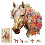 Wooden Horse Puzzles for Adults, 9.8x8.9in, 100-Piece Set