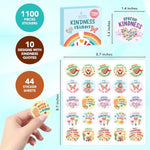 1100 Pcs Kindness Stickers for Kids, 44 Sheets for Classroom Rewards & Crafts