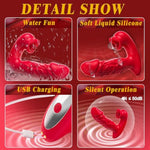 Thrusting Dildo Vibrator,Adult Sex Toys For Women 4In1 Wearable G Spot Vibrator Rose Sex Toy,Clitoral Tongue Stimulator With 9 Thrusting 9 Sucking Modes,Couples Sex Toy Sexual Pleasure Tools For Women